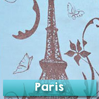 Chemin de table Sous le ciel de Paris, turquoise Chemin de table Sous le ciel de Paris, turquoise