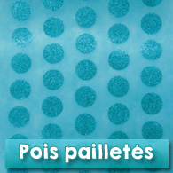 Chemin de table turquoise, pois pailletés Chemin de table turquoise, pois pailletés