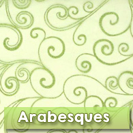 Chemin de table organza vert anis, arabesques vert anis Chemin de table organza vert anis, arabesques vert anis