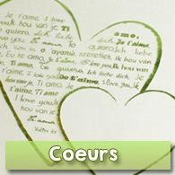 Chemin de table coeurs métallisés, vert anis Chemin de table coeurs métallisés, vert anis