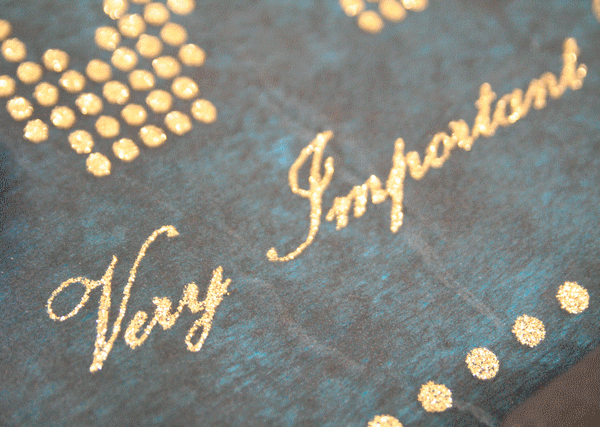 Décoration de table VIP (bleu azur, doré et noir)