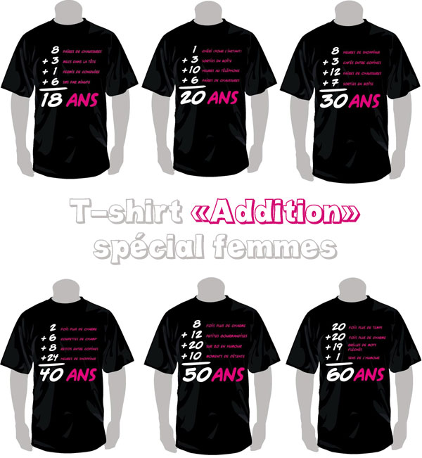 T-shirts anniversaire pour les femmes, spécial addition ! T-shirts anniversaire pour les femmes, spécial addition !