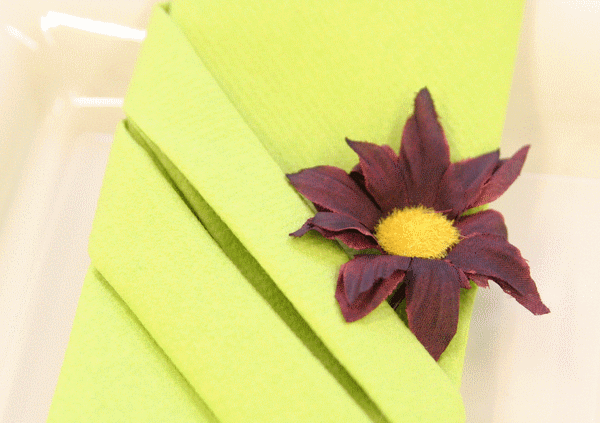 Décoration de table de mariage, chocolat et vert anis Décoration de table de mariage, chocolat et vert anis