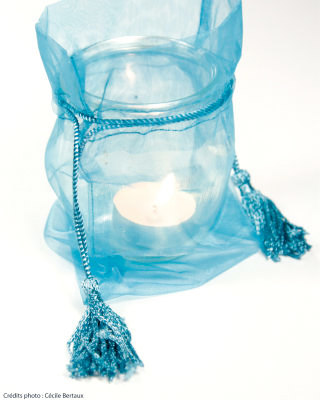 Bougeoir turquoise personnalisé