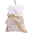 Robe à dragées blanche, voile doré Robe à dragées blanche, voile doré