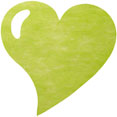 Sets de table coeur vert anis Sets de table coeur vert anis