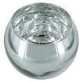 Grand bougeoir boule métal en verre, argent Grand bougeoir boule métal en verre, argent