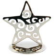 Porte carte étoile, métal, argent Porte carte étoile, métal, argent