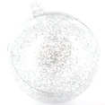 Boule plexiglas pailletée 8cm, argent Boule plexiglas pailletée 8cm, argent