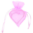 Sachets organdi coeur armuré rose Sachets organdi coeur armuré rose