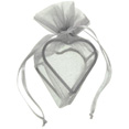 Sachets organdi coeur armuré gris Sachets organdi coeur armuré gris