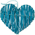 Coeurs en rotin turquoise Coeurs en rotin turquoise