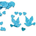 achet de confettis de table, coeurs-colombes, turquoise achet de confettis de table, coeurs-colombes, turquoise