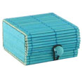 Boîtes à secrets en bambou, turquoise Boîtes à secrets en bambou, turquoise