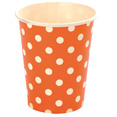 Gobelets à pois en carton, orange Gobelets à pois en carton, orange