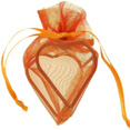 Sachets organdi coeur armuré orange Sachets organdi coeur armuré orange