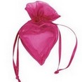 Sachets organdi coeur armuré fuchsia Sachets organdi coeur armuré fuchsia