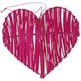 Coeurs en rotin fuchsia Coeurs en rotin fuchsia
