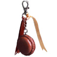 Macaron porte-clés avec ruban, chocolat Macaron porte-clés avec ruban, chocolat