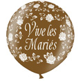 Ballon géant, Vive les mariés, métal chocolat Ballon géant, Vive les mariés, métal chocolat