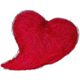 Coussin coeur en sisal rouge Coussin coeur en sisal rouge