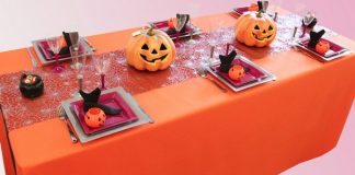 Décoration de table Halloween, citrouilles
