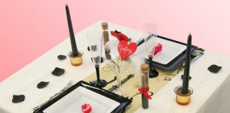 Décoration de table Saint Valentin, thème Paris